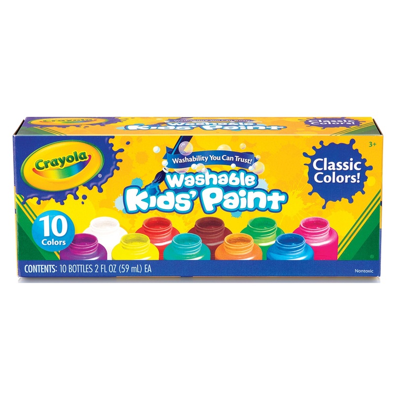 10-Count Washable Paint Classic Colors