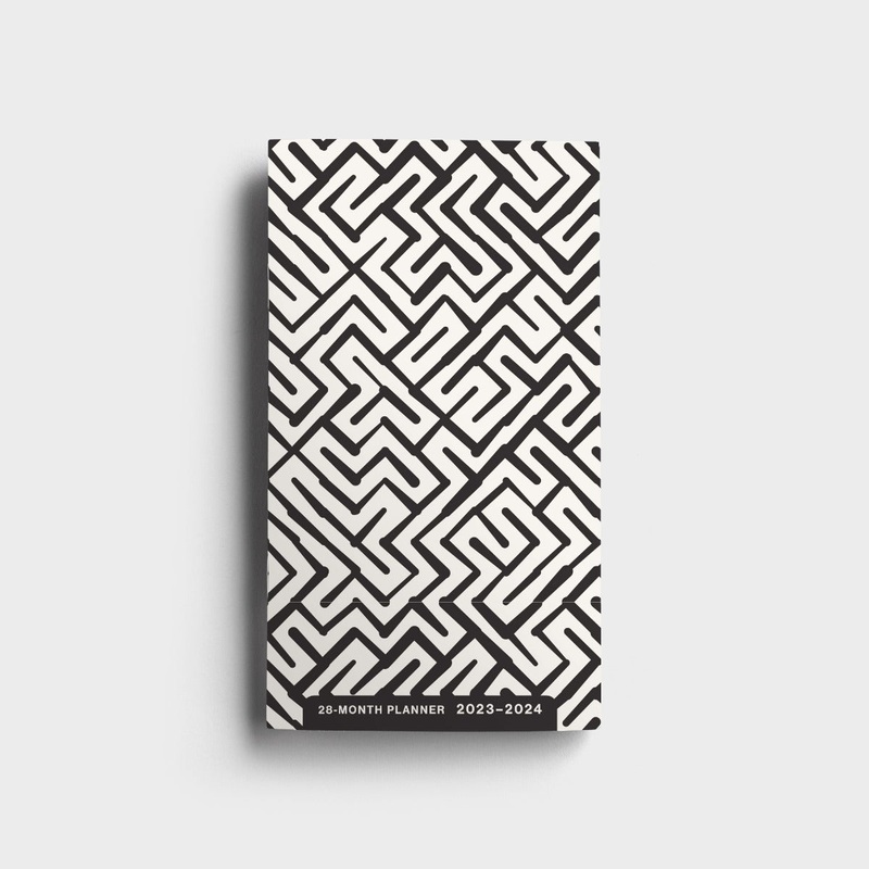 2023-2024 28-Month Planner Black and White Geo J7886