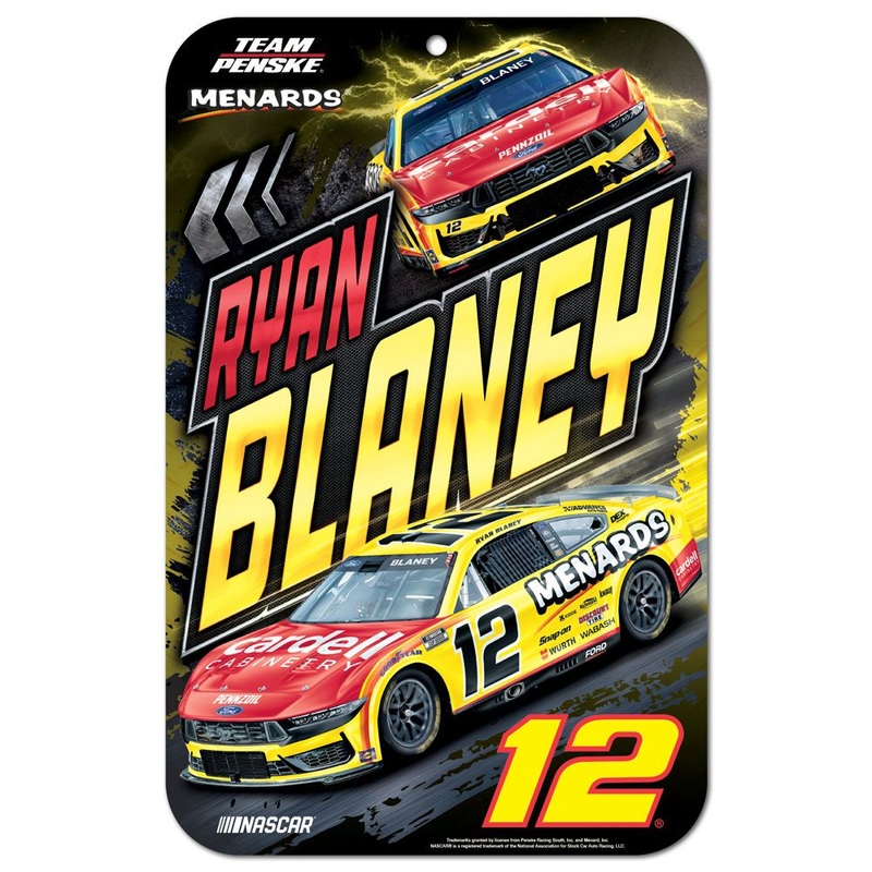 Ryan Blaney 2025 Menards #12 11×17 Plastic Sign