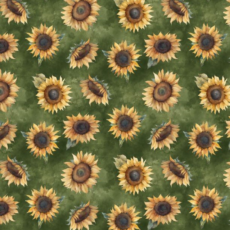 Sunkissed Collection Sunflower Toss Cotton Fabric 33917 Cream