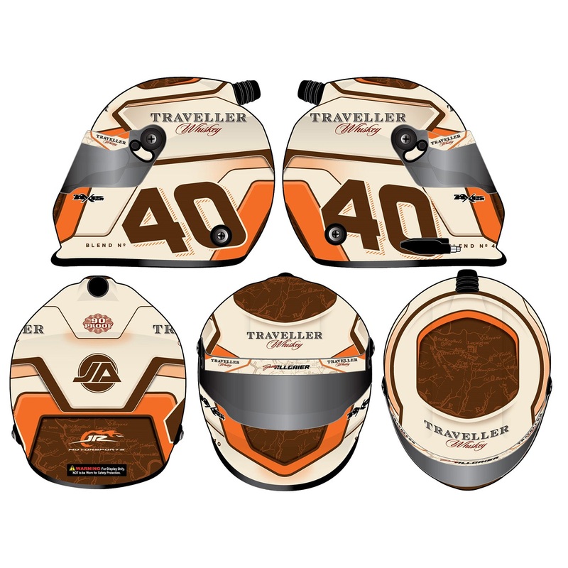 Justin Allgaier 2025 Traveller Whiskey #40 JR Motorsports NASCAR Cup Series Debut Daytona 500 Collectible 1/4 Scale Micro Helmet Preorder – Currently Projected October