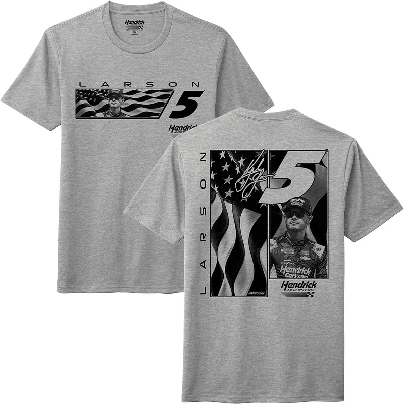 Kyle Larson 2025 HendrickCars Flag Profile 2-Spot T-Shirt L