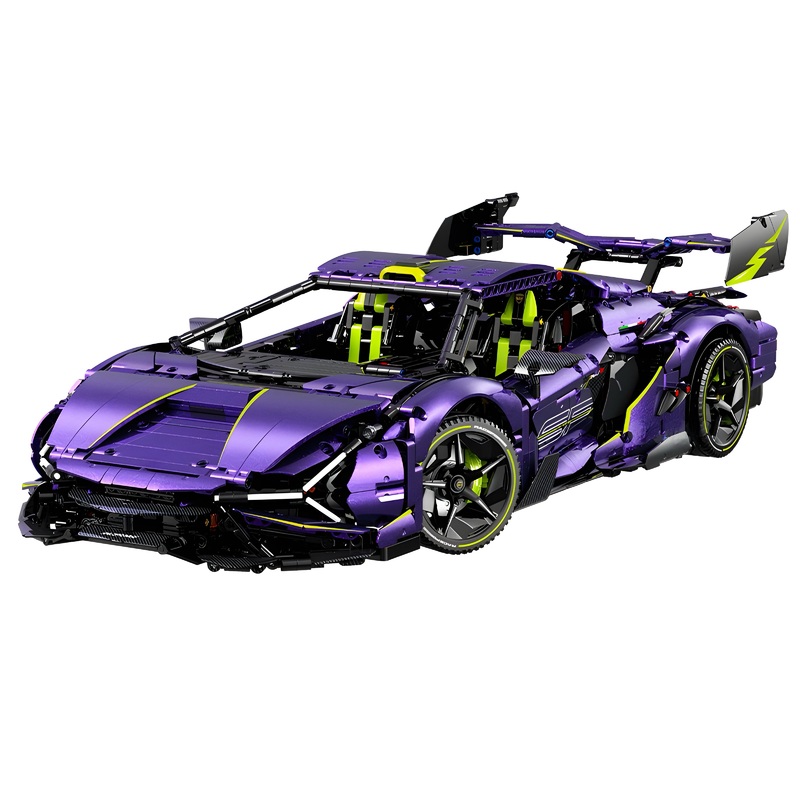 Purple Flake Edition V10 Supercar | 3658pcs Non-Remote Controlled