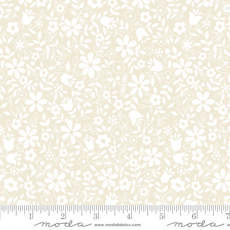 Whispers Collection Cotton Fabric Flower Patch 33557 Muslin